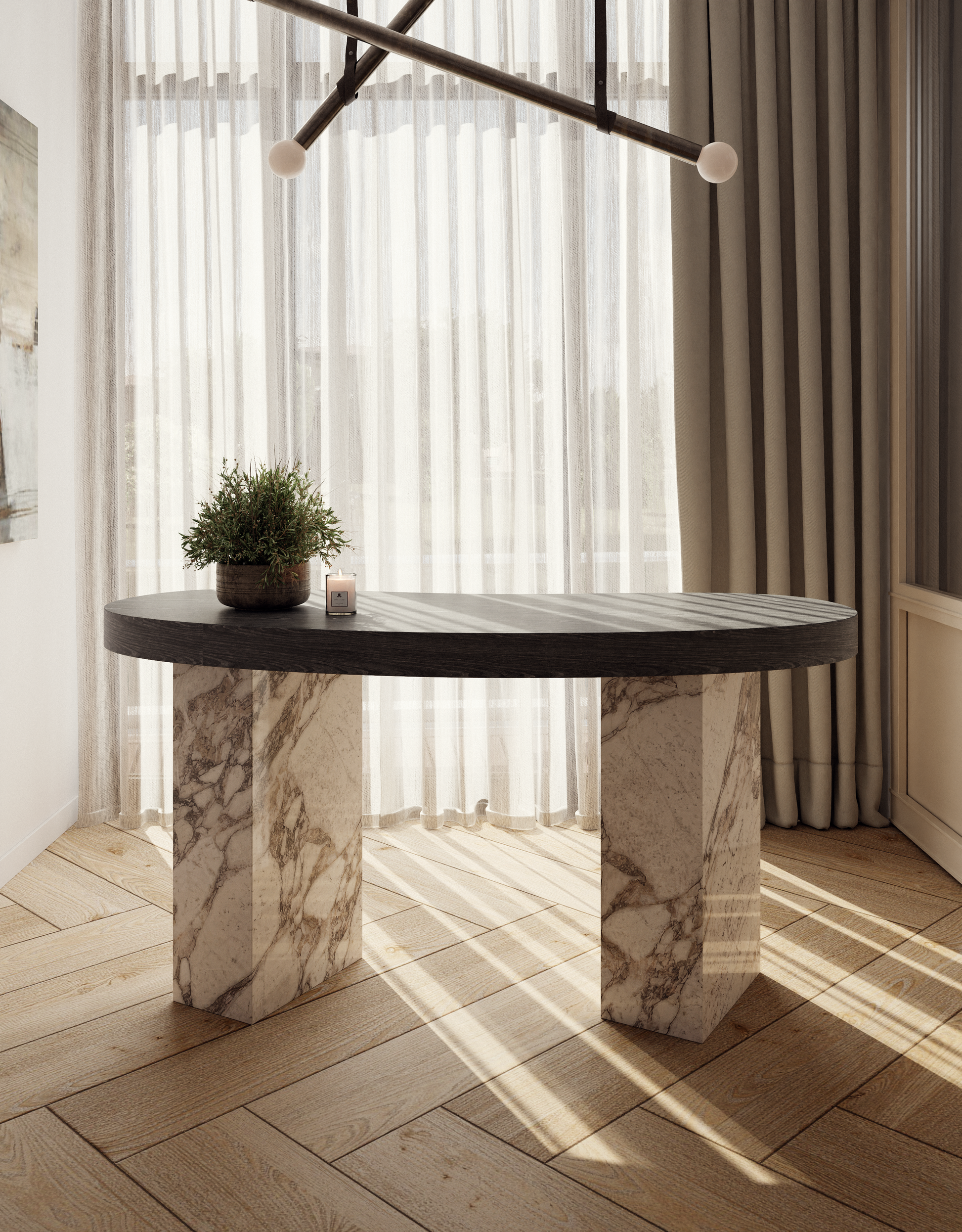 Arabescato Vagli - Blackened Smokey Oak