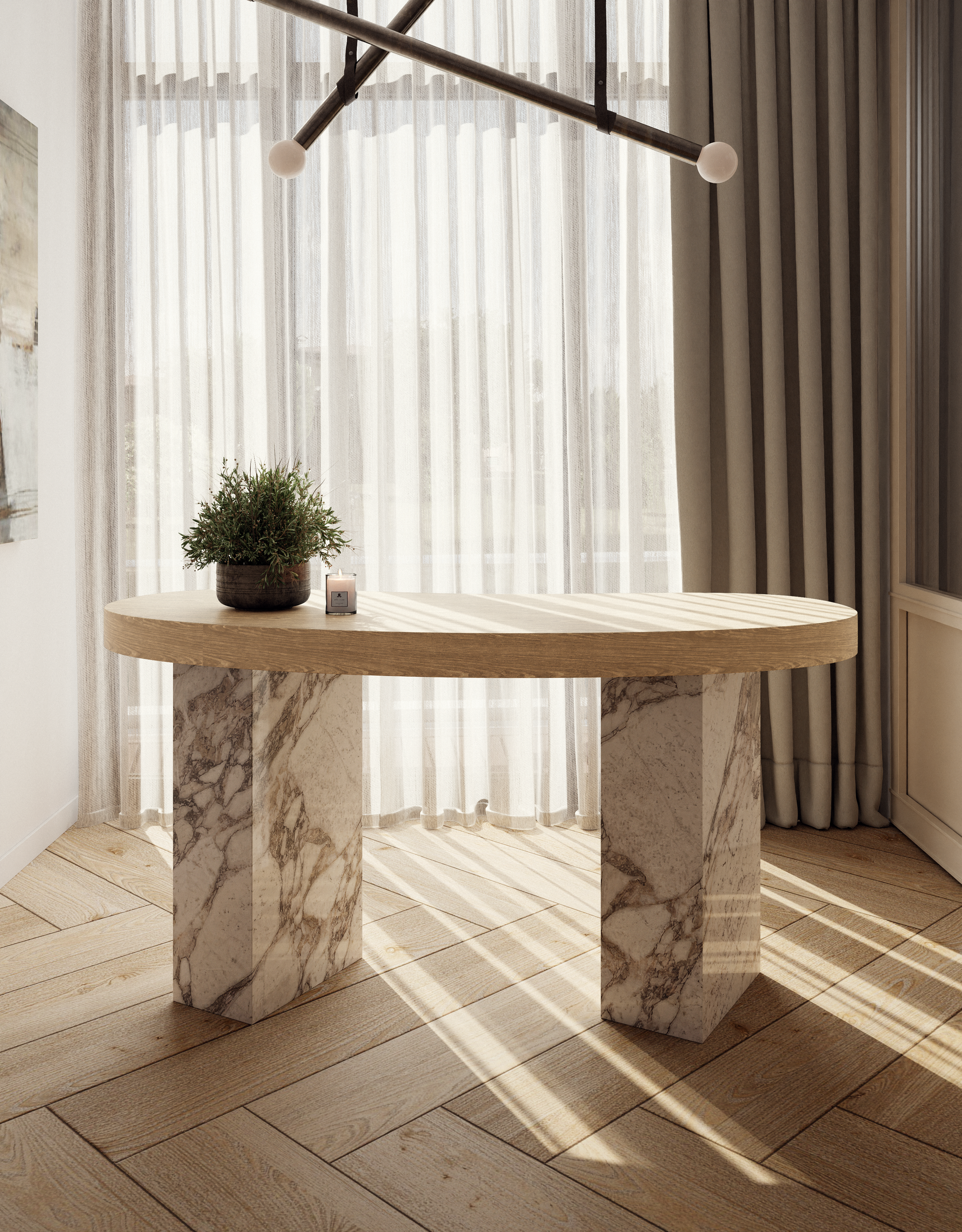 Arabescato Vagli - Natural Golden Oak